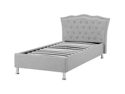 Lit Simple Avec Rangement En Tissu Gris 90 X 200 Cm METZ -Magasin de lits lit 22131085