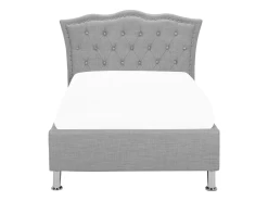 Lit Simple Avec Rangement En Tissu Gris 90 X 200 Cm METZ -Magasin de lits lit 22131087