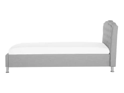 Lit Simple Avec Rangement En Tissu Gris 90 X 200 Cm METZ -Magasin de lits lit 22131089