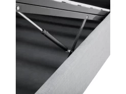 Lit Simple Avec Rangement En Tissu Gris 90 X 200 Cm METZ -Magasin de lits lit 22131095