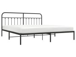 Cadre De Lit Métal Avec Tête De Lit Noir 200x200 Cm -Magasin de lits lit 22393423