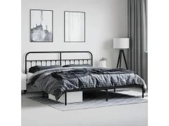 Cadre De Lit Métal Avec Tête De Lit Noir 200x200 Cm -Magasin de lits lit 22393425