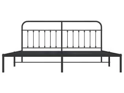 Cadre De Lit Métal Avec Tête De Lit Noir 200x200 Cm -Magasin de lits lit 22393429