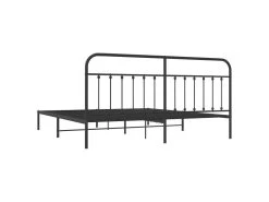 Cadre De Lit Métal Avec Tête De Lit Noir 200x200 Cm -Magasin de lits lit 22393433