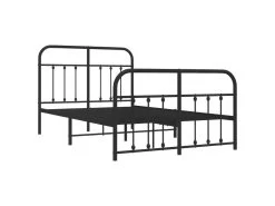 Cadre De Lit Métal Avec Tête De Lit/pied De Lit Noir 120x200 Cm -Magasin de lits lit 22393647