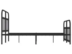 Cadre De Lit Métal Avec Tête De Lit/pied De Lit Noir 120x200 Cm -Magasin de lits lit 22393649