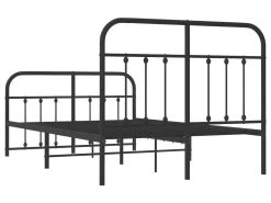 Cadre De Lit Métal Avec Tête De Lit/pied De Lit Noir 120x200 Cm -Magasin de lits lit 22393653