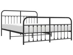 Cadre De Lit Métal Avec Tête De Lit/pied De Lit Noir 160x200 Cm -Magasin de lits lit 22393803