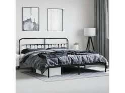 Cadre De Lit Métal Avec Tête De Lit/pied De Lit Noir 160x200 Cm -Magasin de lits lit 22393805