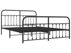 Cadre De Lit Métal Avec Tête De Lit/pied De Lit Noir 160x200 Cm -Magasin de lits lit 22393807