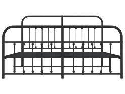 Cadre De Lit Métal Avec Tête De Lit/pied De Lit Noir 160x200 Cm -Magasin de lits lit 22393809