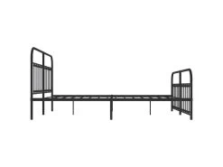 Cadre De Lit Métal Avec Tête De Lit/pied De Lit Noir 160x200 Cm -Magasin de lits lit 22393811