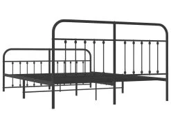 Cadre De Lit Métal Avec Tête De Lit/pied De Lit Noir 160x200 Cm -Magasin de lits lit 22393813