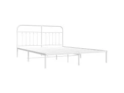 Cadre De Lit Métal Avec Tête De Lit Blanc 180x200 Cm -Magasin de lits lit 22394471