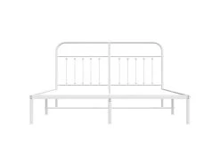 Cadre De Lit Métal Avec Tête De Lit Blanc 180x200 Cm -Magasin de lits lit 22394473