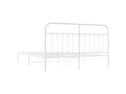 Cadre De Lit Métal Avec Tête De Lit Blanc 180x200 Cm -Magasin de lits lit 22394477