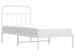 Cadre De Lit Métal Avec Tête De Lit Blanc 90x200 Cm -Magasin de lits lit 22394599