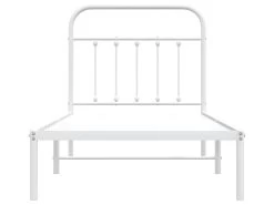 Cadre De Lit Métal Avec Tête De Lit Blanc 90x200 Cm -Magasin de lits lit 22394605