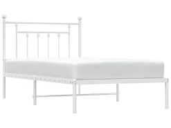 Cadre De Lit Métal Avec Tête De Lit Blanc 100x190 Cm -Magasin de lits lit 22394775