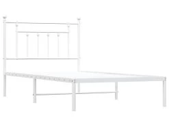 Cadre De Lit Métal Avec Tête De Lit Blanc 100x190 Cm -Magasin de lits lit 22394777