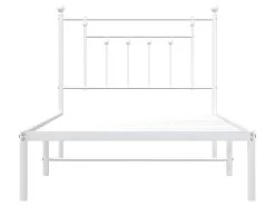 Cadre De Lit Métal Avec Tête De Lit Blanc 100x190 Cm -Magasin de lits lit 22394779