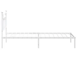 Cadre De Lit Métal Avec Tête De Lit Blanc 100x190 Cm -Magasin de lits lit 22394781