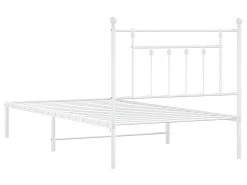 Cadre De Lit Métal Avec Tête De Lit Blanc 100x190 Cm -Magasin de lits lit 22394783