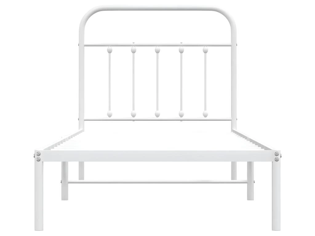 Cadre De Lit Métal Avec Tête De Lit Blanc 80x200 Cm 6 Cadre De Lit Métal Avec Tête De Lit Blanc 80x200 Cm – Image 6