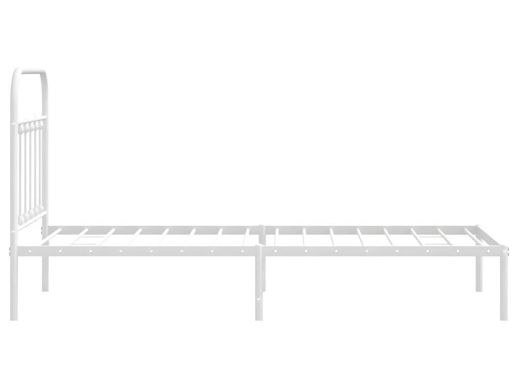Cadre De Lit Métal Avec Tête De Lit Blanc 80x200 Cm 7 Cadre De Lit Métal Avec Tête De Lit Blanc 80x200 Cm – Image 7