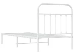 Cadre De Lit Métal Avec Tête De Lit Blanc 80x200 Cm 16 Cadre De Lit Métal Avec Tête De Lit Blanc 80x200 Cm -Magasin de lits lit 22394943