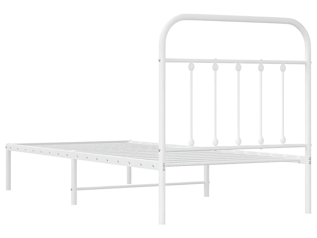 Cadre De Lit Métal Avec Tête De Lit Blanc 80x200 Cm 8 Cadre De Lit Métal Avec Tête De Lit Blanc 80x200 Cm – Image 8