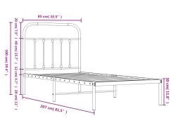 Cadre De Lit Métal Avec Tête De Lit Blanc 80x200 Cm 17 Cadre De Lit Métal Avec Tête De Lit Blanc 80x200 Cm -Magasin de lits lit 22394945