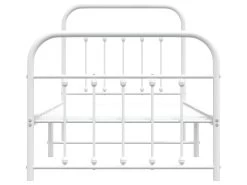 Cadre De Lit Métal Avec Tête De Lit/pied De Lit Blanc 90x190 Cm -Magasin de lits lit 22395697