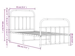 Cadre De Lit Métal Avec Tête De Lit/pied De Lit Blanc 90x190 Cm -Magasin de lits lit 22395703