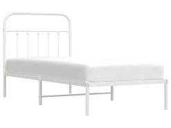 Cadre De Lit Métal Avec Tête De Lit Blanc 90x190 Cm -Magasin de lits lit 22395881