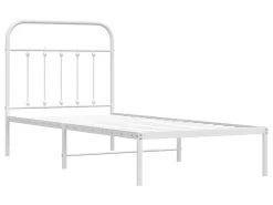 Cadre De Lit Métal Avec Tête De Lit Blanc 90x190 Cm -Magasin de lits lit 22395885