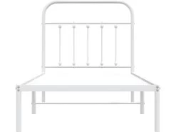 Cadre De Lit Métal Avec Tête De Lit Blanc 90x190 Cm -Magasin de lits lit 22395887