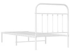 Cadre De Lit Métal Avec Tête De Lit Blanc 90x190 Cm -Magasin de lits lit 22395891