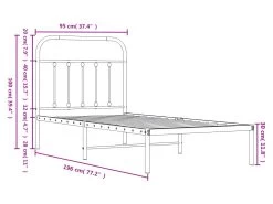 Cadre De Lit Métal Avec Tête De Lit Blanc 90x190 Cm -Magasin de lits lit 22395893