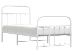 Cadre De Lit Métal Avec Tête De Lit/pied De Lit Blanc 80x200 Cm -Magasin de lits lit 22396031