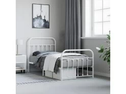 Cadre De Lit Métal Avec Tête De Lit/pied De Lit Blanc 80x200 Cm -Magasin de lits lit 22396033