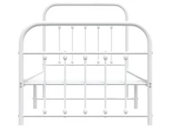 Cadre De Lit Métal Avec Tête De Lit/pied De Lit Blanc 80x200 Cm -Magasin de lits lit 22396037