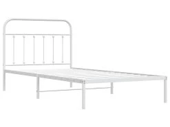 Cadre De Lit Métal Avec Tête De Lit Blanc 100x200 Cm 13 Cadre De Lit Métal Avec Tête De Lit Blanc 100x200 Cm -Magasin de lits lit 22396259