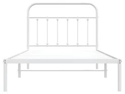 Cadre De Lit Métal Avec Tête De Lit Blanc 100x200 Cm 14 Cadre De Lit Métal Avec Tête De Lit Blanc 100x200 Cm -Magasin de lits lit 22396261