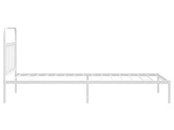 Cadre De Lit Métal Avec Tête De Lit Blanc 100x200 Cm 15 Cadre De Lit Métal Avec Tête De Lit Blanc 100x200 Cm -Magasin de lits lit 22396263