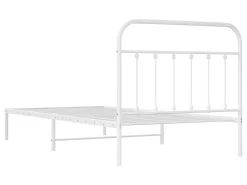 Cadre De Lit Métal Avec Tête De Lit Blanc 100x200 Cm 16 Cadre De Lit Métal Avec Tête De Lit Blanc 100x200 Cm -Magasin de lits lit 22396265