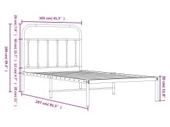 Cadre De Lit Métal Avec Tête De Lit Blanc 100x200 Cm 17 Cadre De Lit Métal Avec Tête De Lit Blanc 100x200 Cm -Magasin de lits lit 22396267