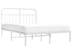 Cadre De Lit Métal Avec Tête De Lit Blanc 150x200 Cm -Magasin de lits lit 22396311