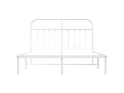 Cadre De Lit Métal Avec Tête De Lit Blanc 150x200 Cm -Magasin de lits lit 22396317