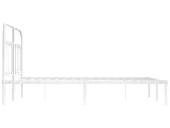 Cadre De Lit Métal Avec Tête De Lit Blanc 150x200 Cm -Magasin de lits lit 22396319